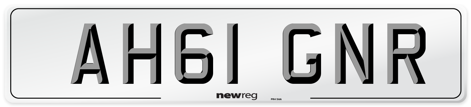 AH61 GNR Number Plate from New Reg